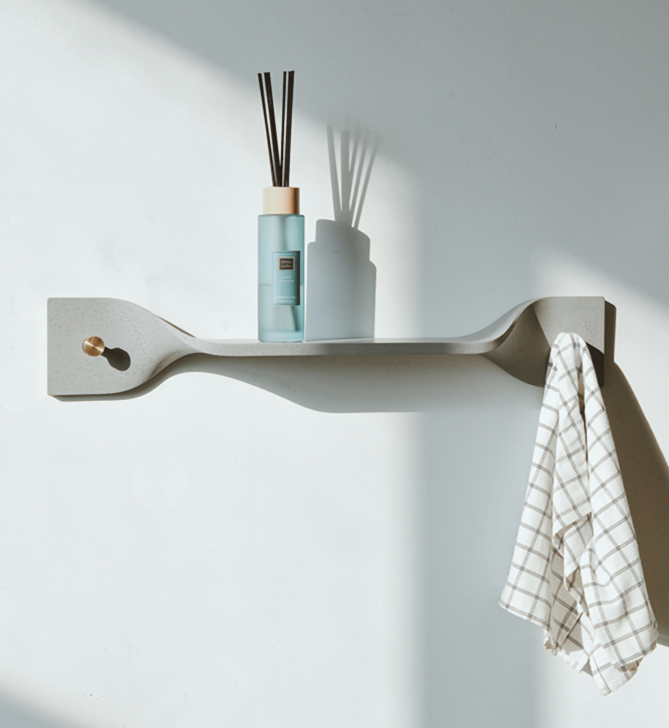 Cement Ribbon Wall Shelf