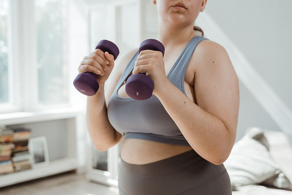 woman with dumbbells