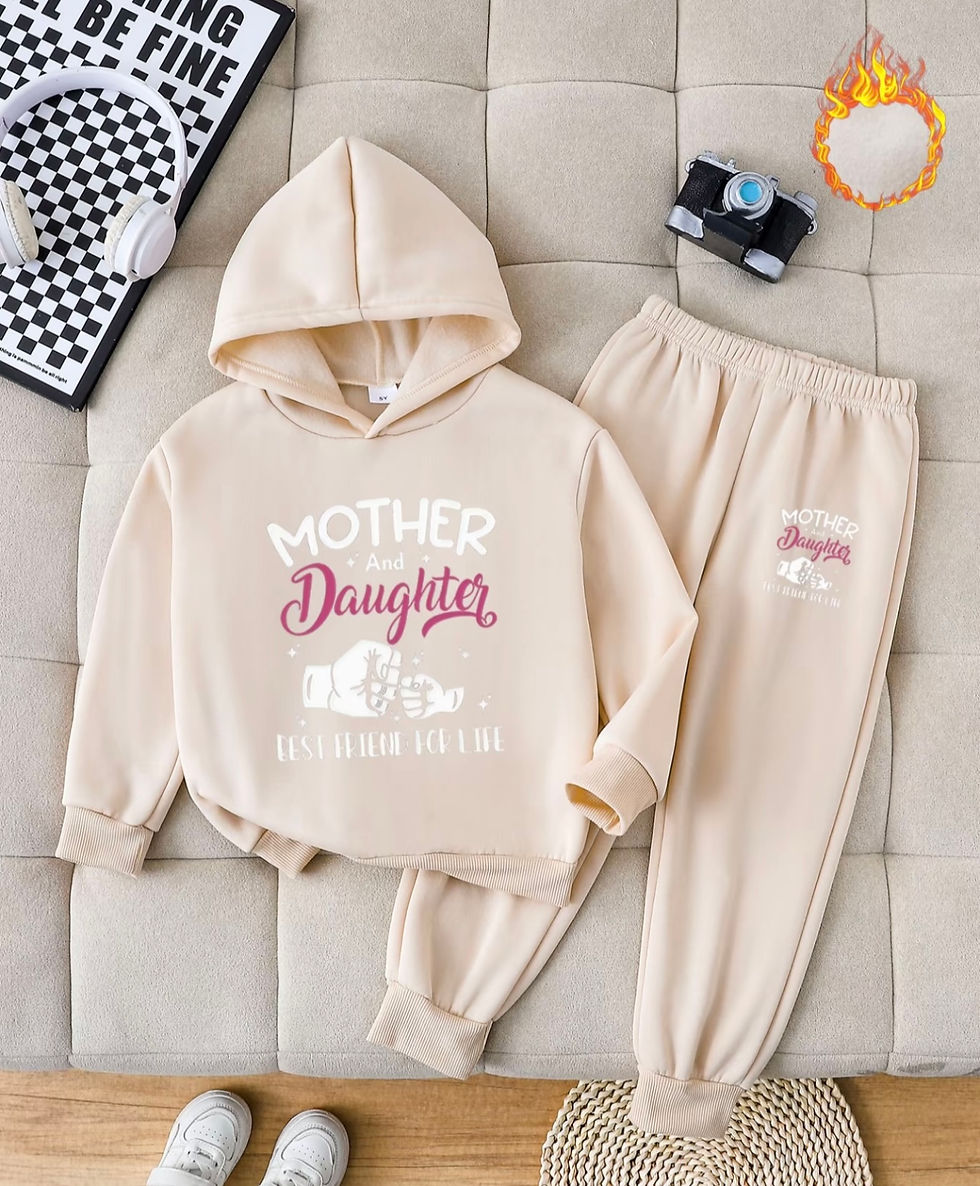 Thumbnail: Autumn winter kids fleece tracksuit 