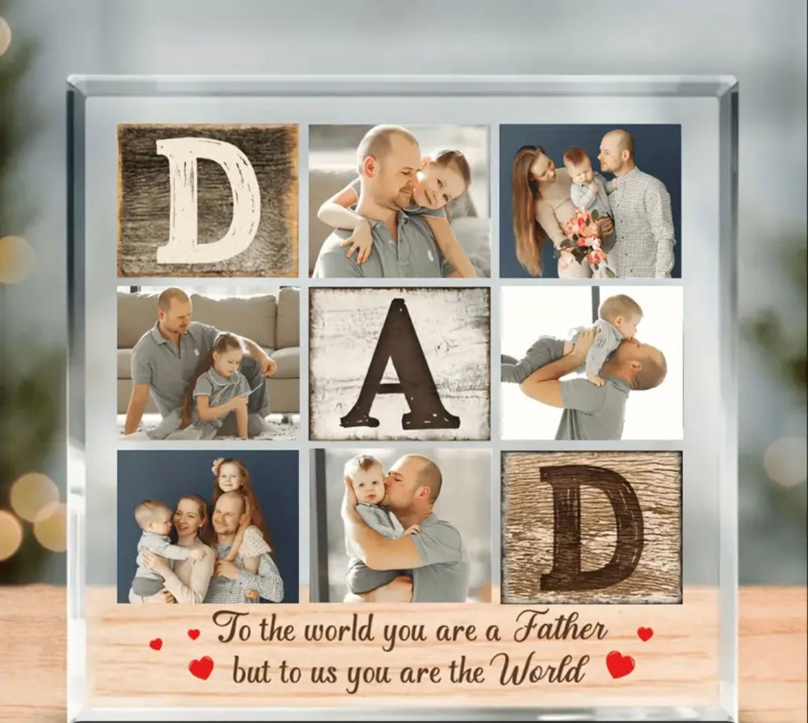 Personalised Dad acrylic block plaque
