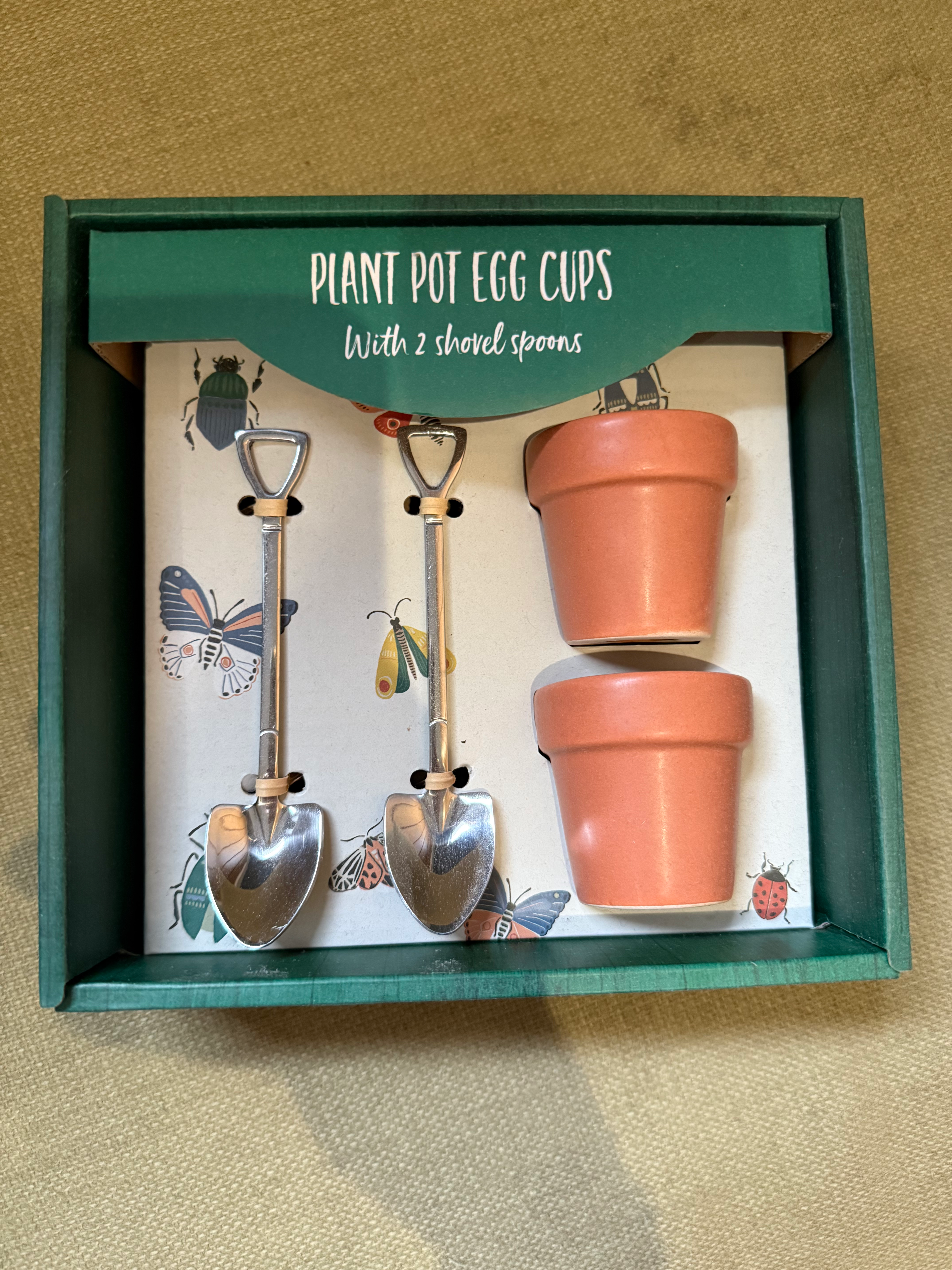 Shovel Teaspoons and Plant Pot Egg Cup Set 