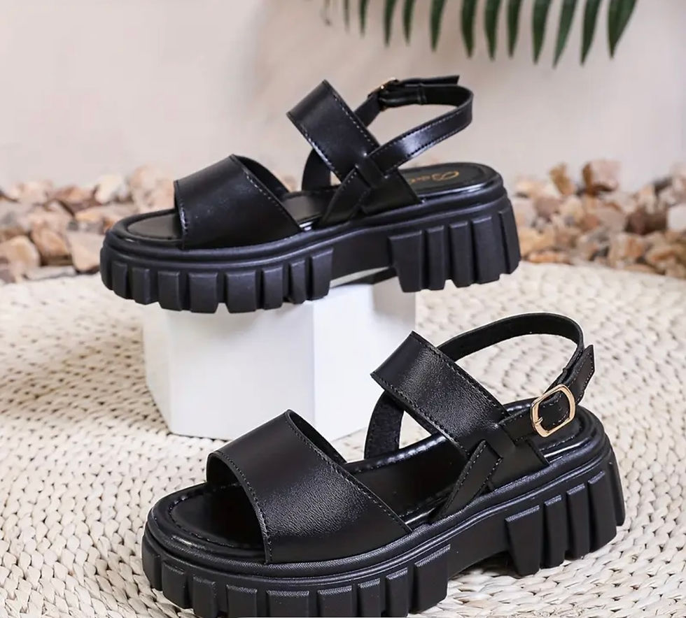 Thumbnail: Women buckle sandals with wedge
