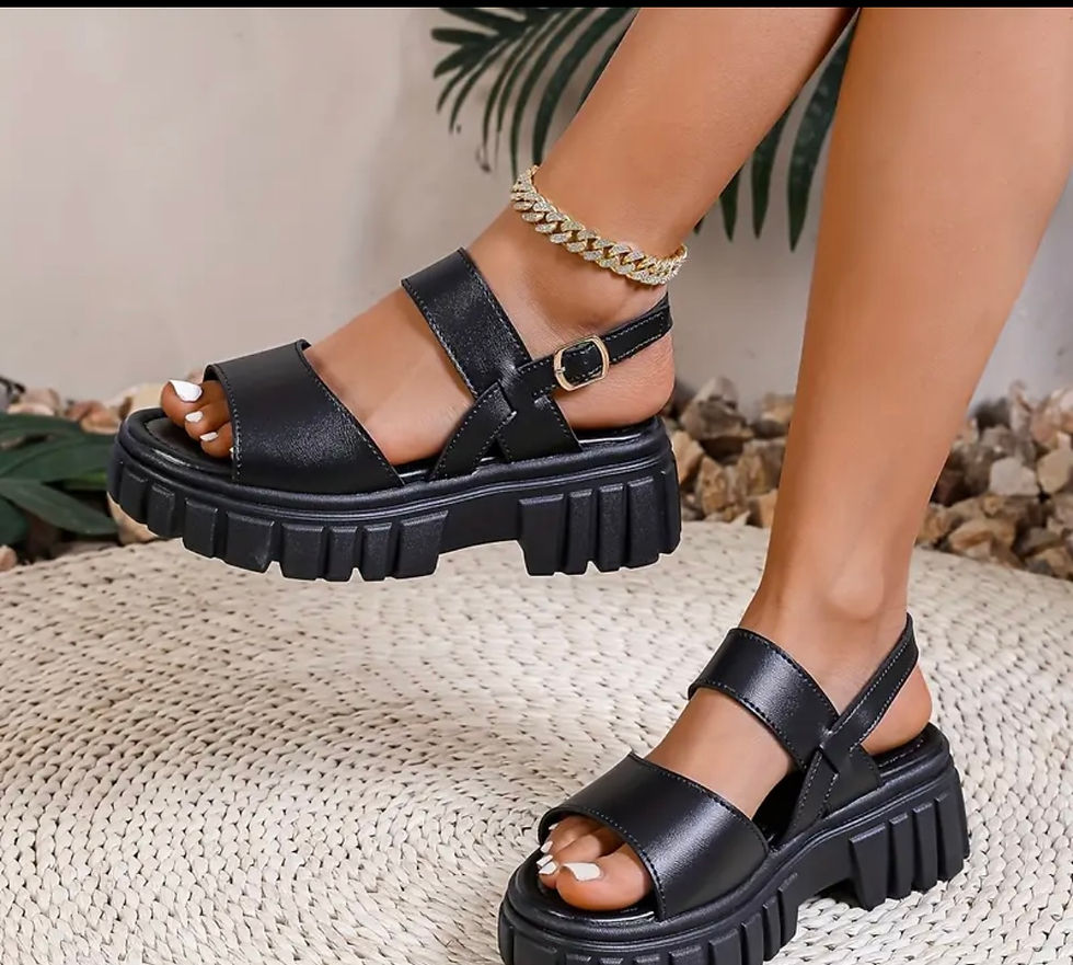 Thumbnail: Women buckle sandals with wedge