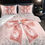 Thumbnail: pink bowknot lace glitter duvet set