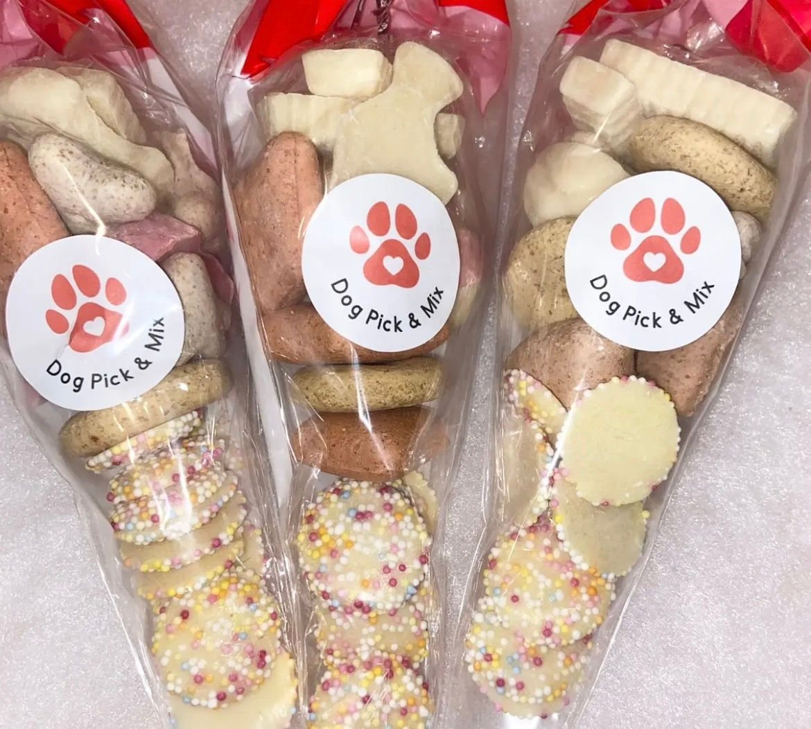 Dog pick and mix cones 