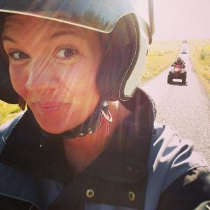 Chef Dan Yeo on a quad bike