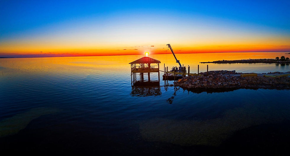 Fishing Gazebo Sunset