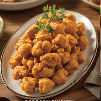 picture of popcorn chicken dinner at texas traditions in Gladewater, TX