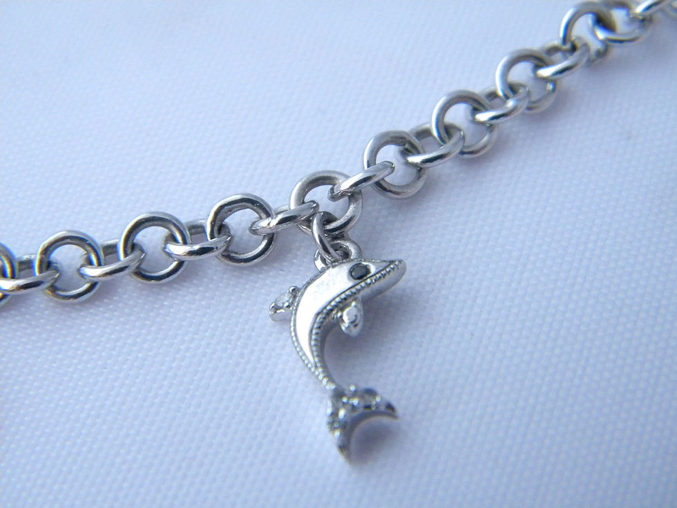 Thumbnail: Sterling Silver Diamond Beach Themed Bracelet