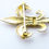 Thumbnail: 10K Yellow Gold Fleur de Lis Brooch with Pearls