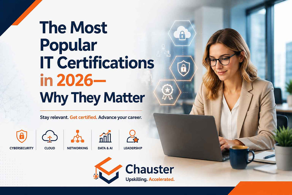 From cloud architecture to cybersecurity and networking, discover the certifications shaping IT careers in 2026—and the Chauster training paths that help you get certified faster and smarter.