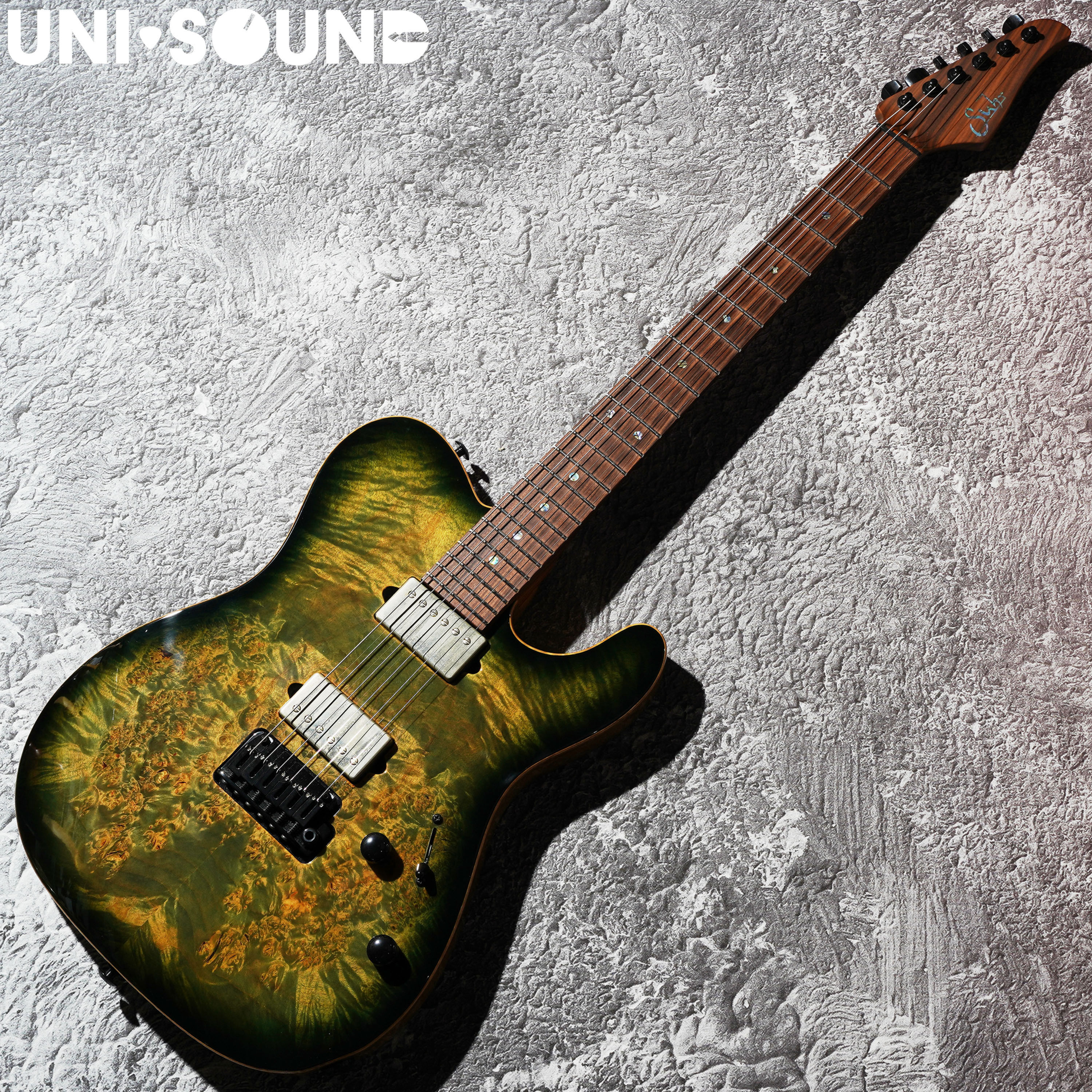 Suhr Modern T - Waterfall Burl Maple - Faded Trans Green Burst