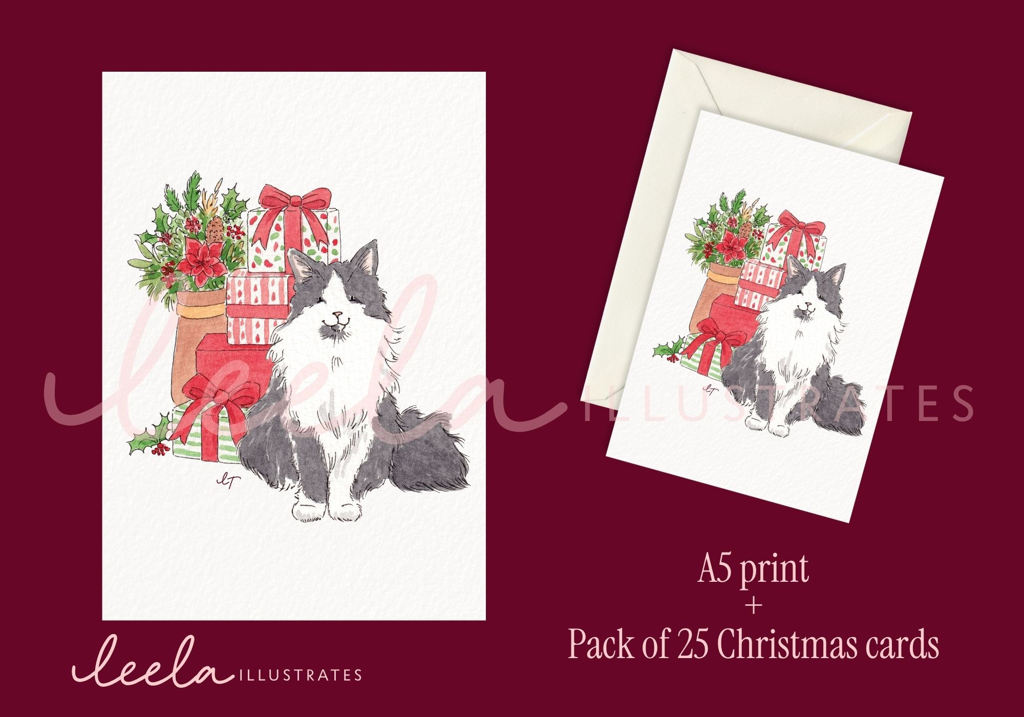 Festive Pet Portrait : Pile of Presents
