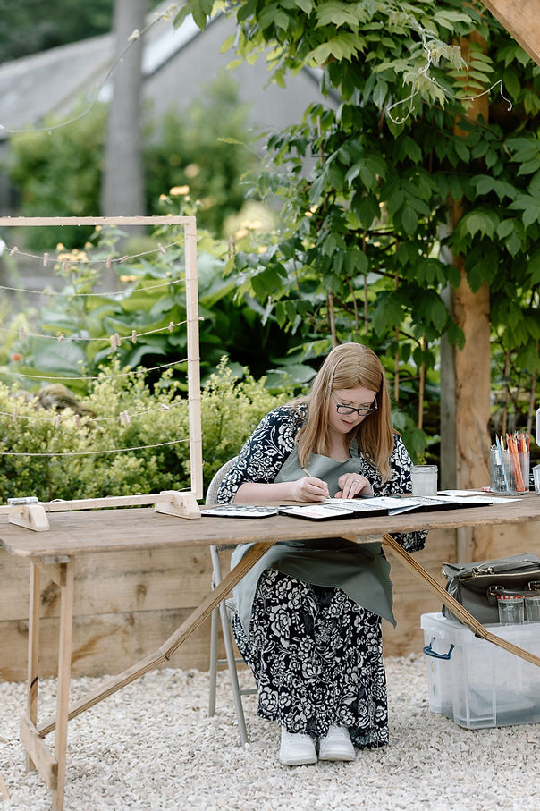Live illustration, northumberland live wedding illustrator, north east wedding illustrator