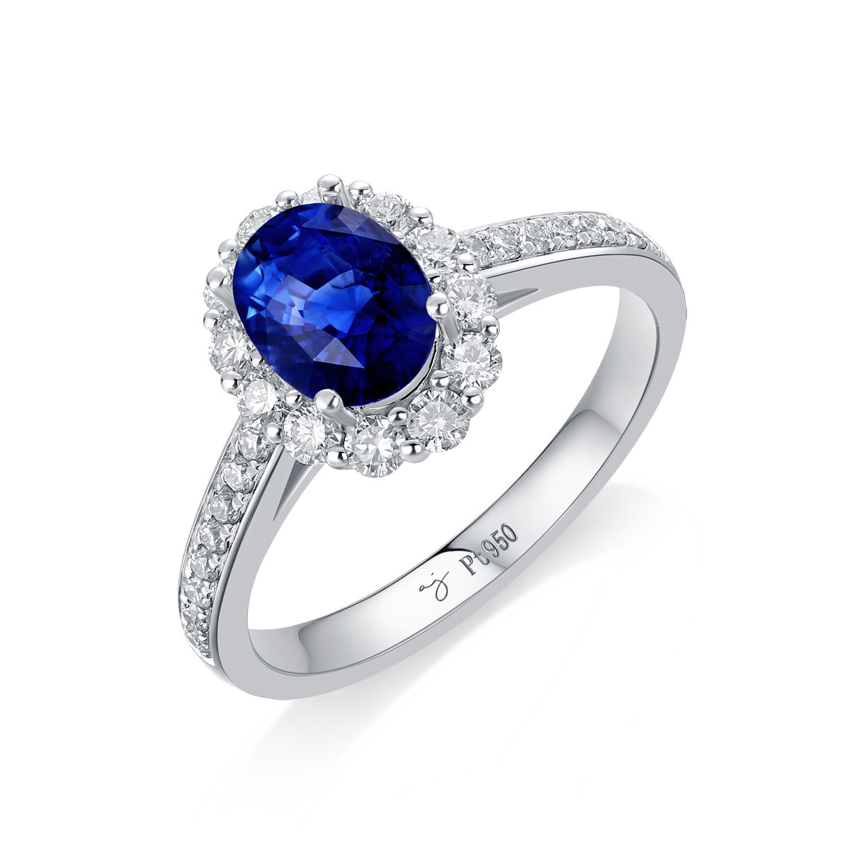 Azure Halo Sapphire Ring