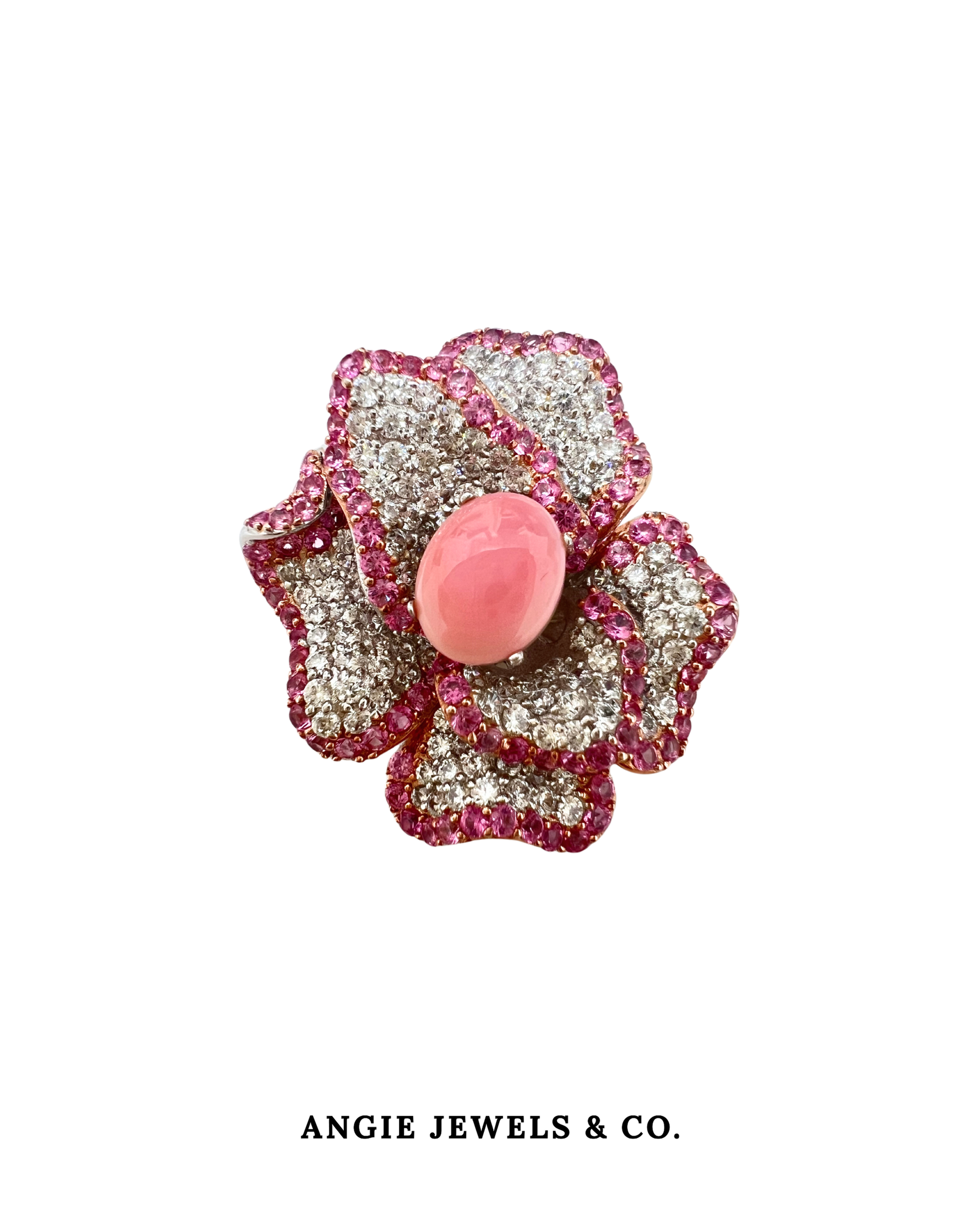 Camellia Conch Shell Brooch 