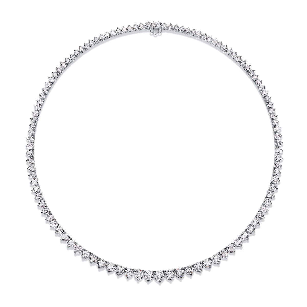 Platinum Lab Grown Diamond Tennis Necklace