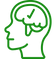 Abstract outline of a human head with a brain, symbolizing mental health awareness.
