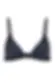 CISSA: The TRIANGLE BRALETTE, 100% Navy Sueded Silk