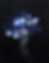 A Woman reaching out to a gallery of paintings portraying the night sky. Glowing birds fly across the canvas