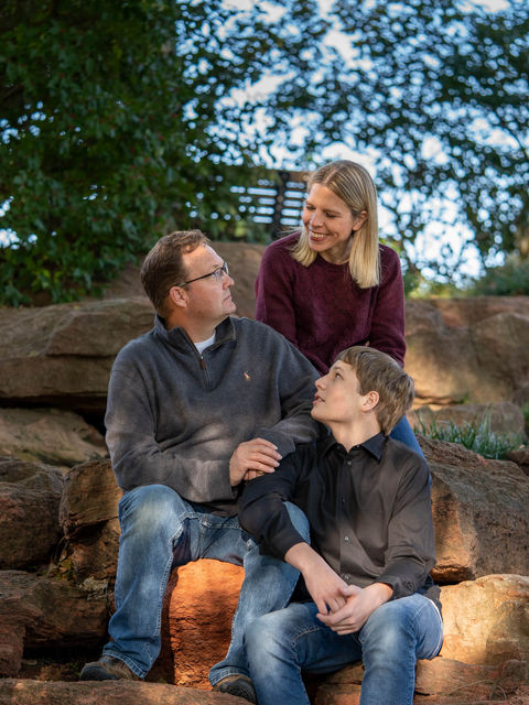 Beautiful portrait of a family during a photo shoot at the park