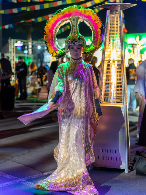 Professional event photography of young woman in a costume