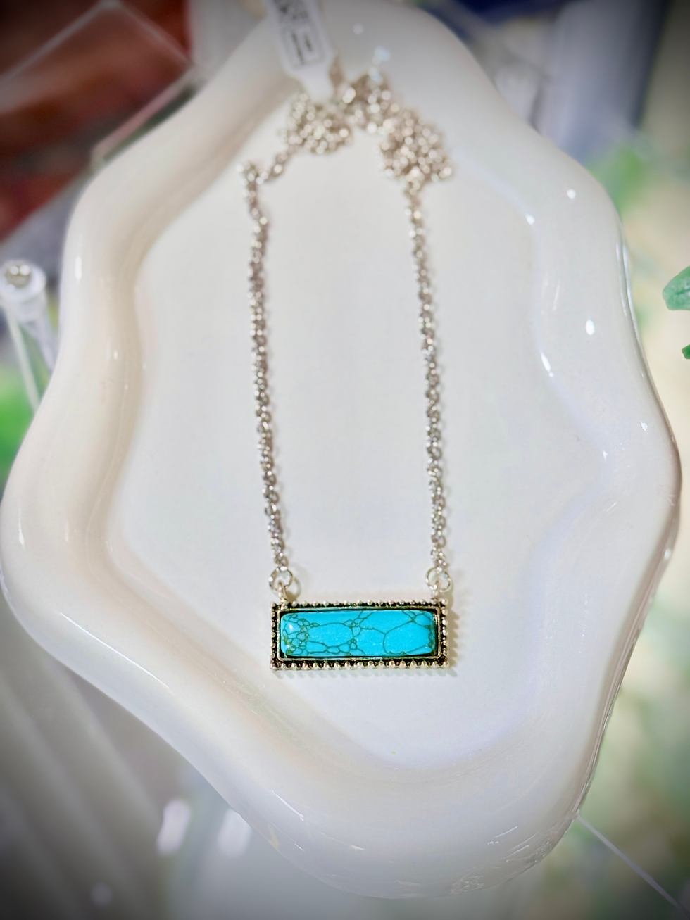 Thumbnail: Vintage Turquoise Pendant Necklace