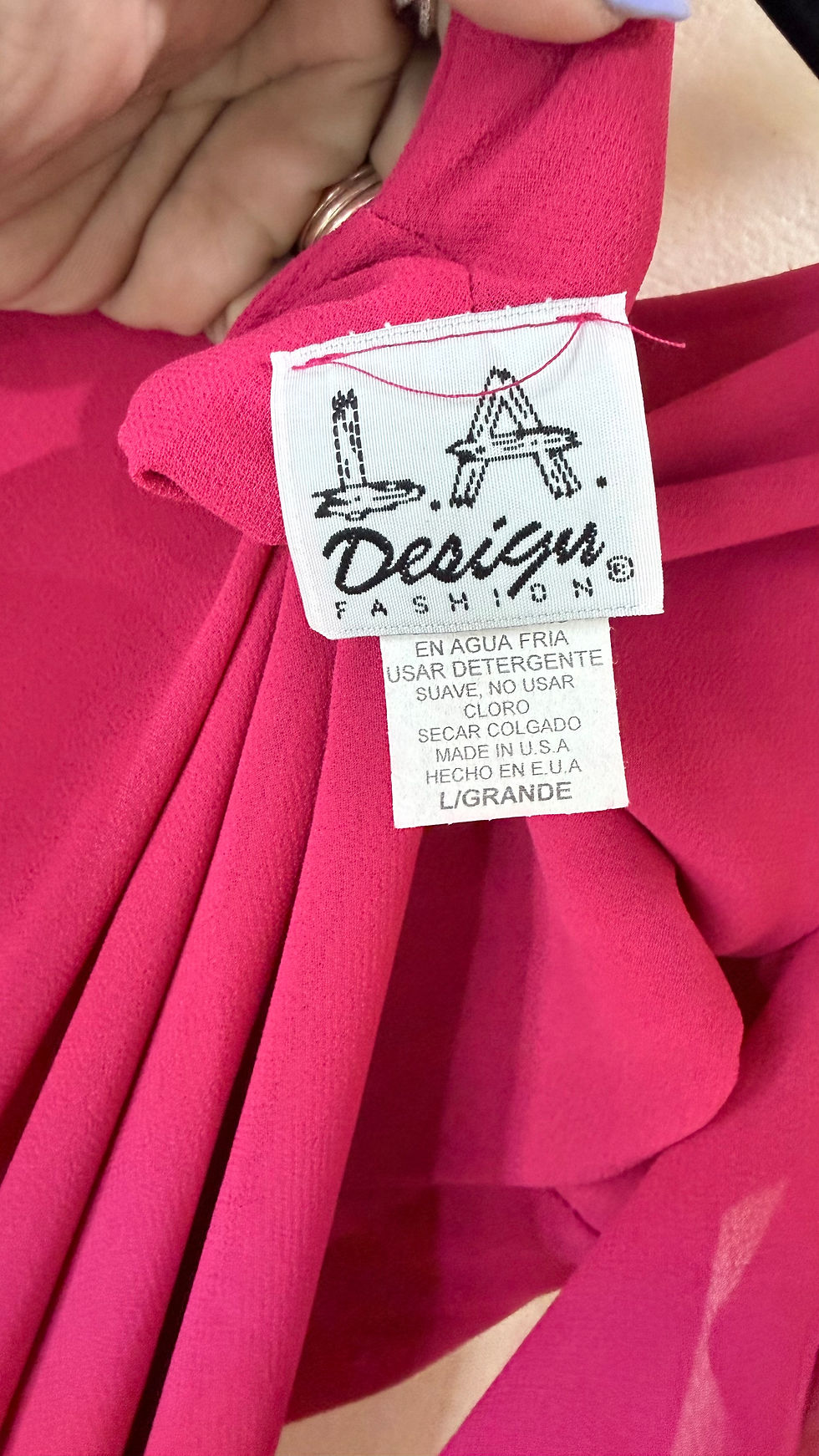 Miniature : Vintage LA Design Fuchsia Sequin Embellishment Dress- L