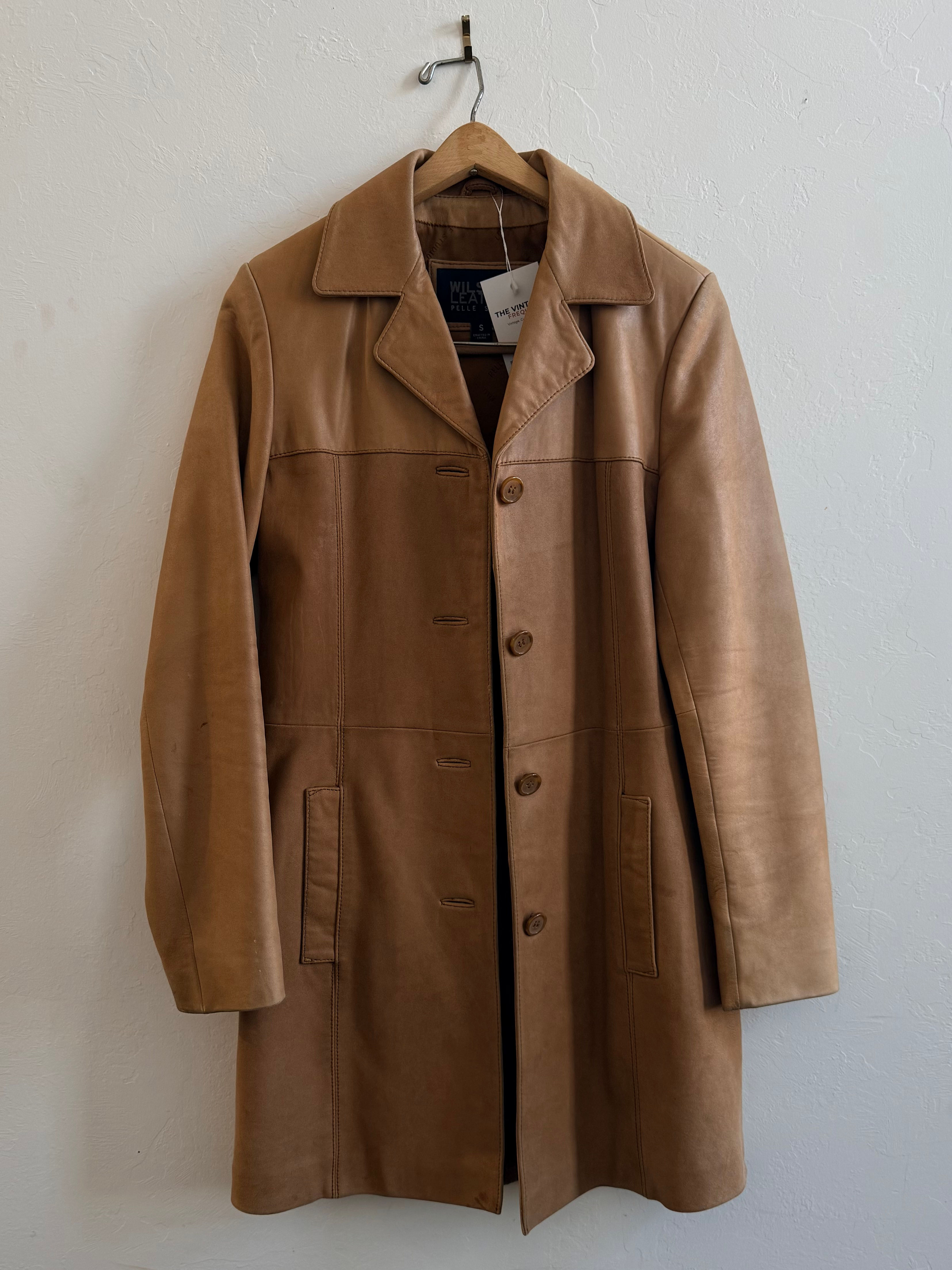 Vintage Wilson’s Leather Pelle Studio Tan Leather Coat- S