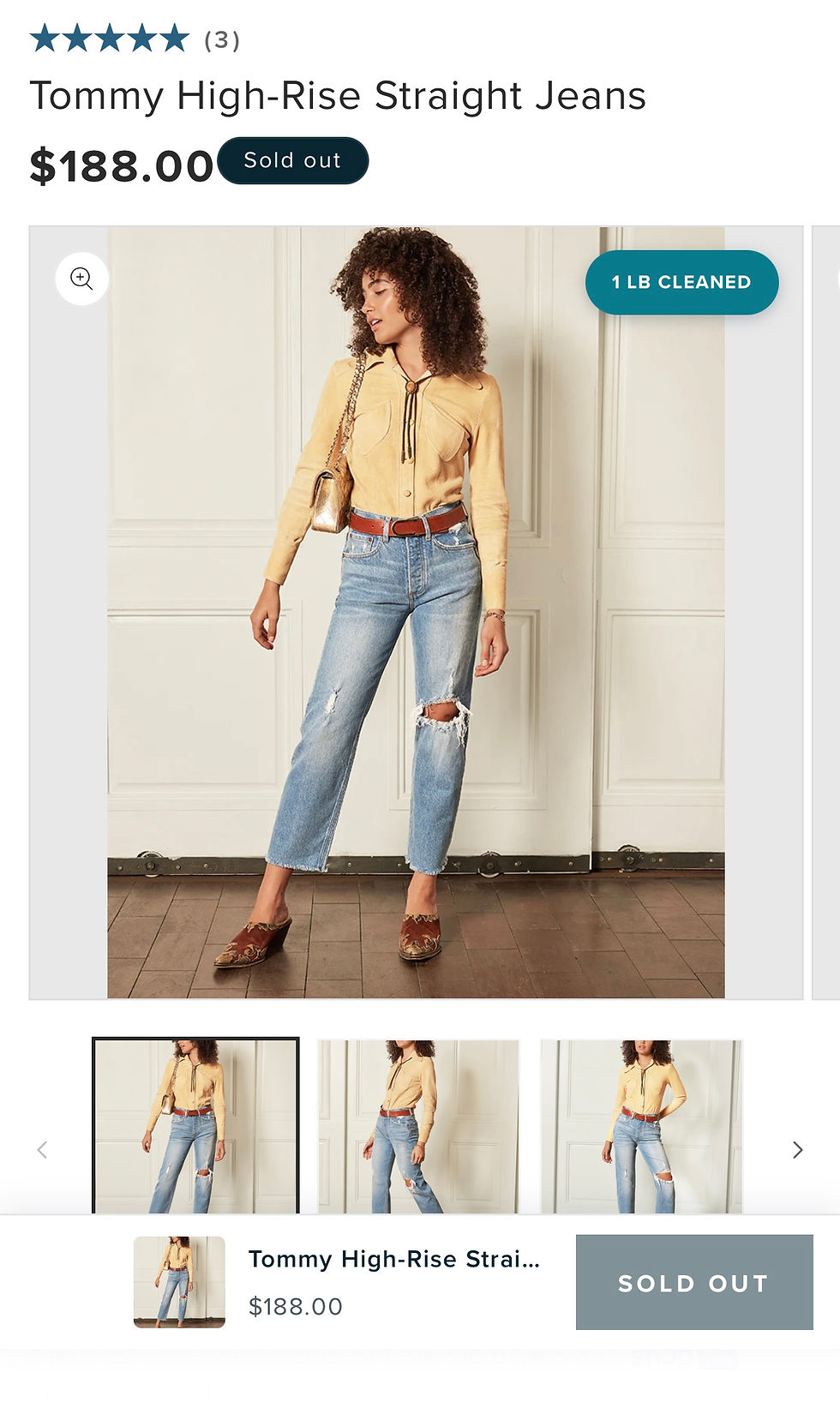 Miniaturbild: Boyish "The Tommy" High-Rise Straight Leg Jeans *Retails$188 - 