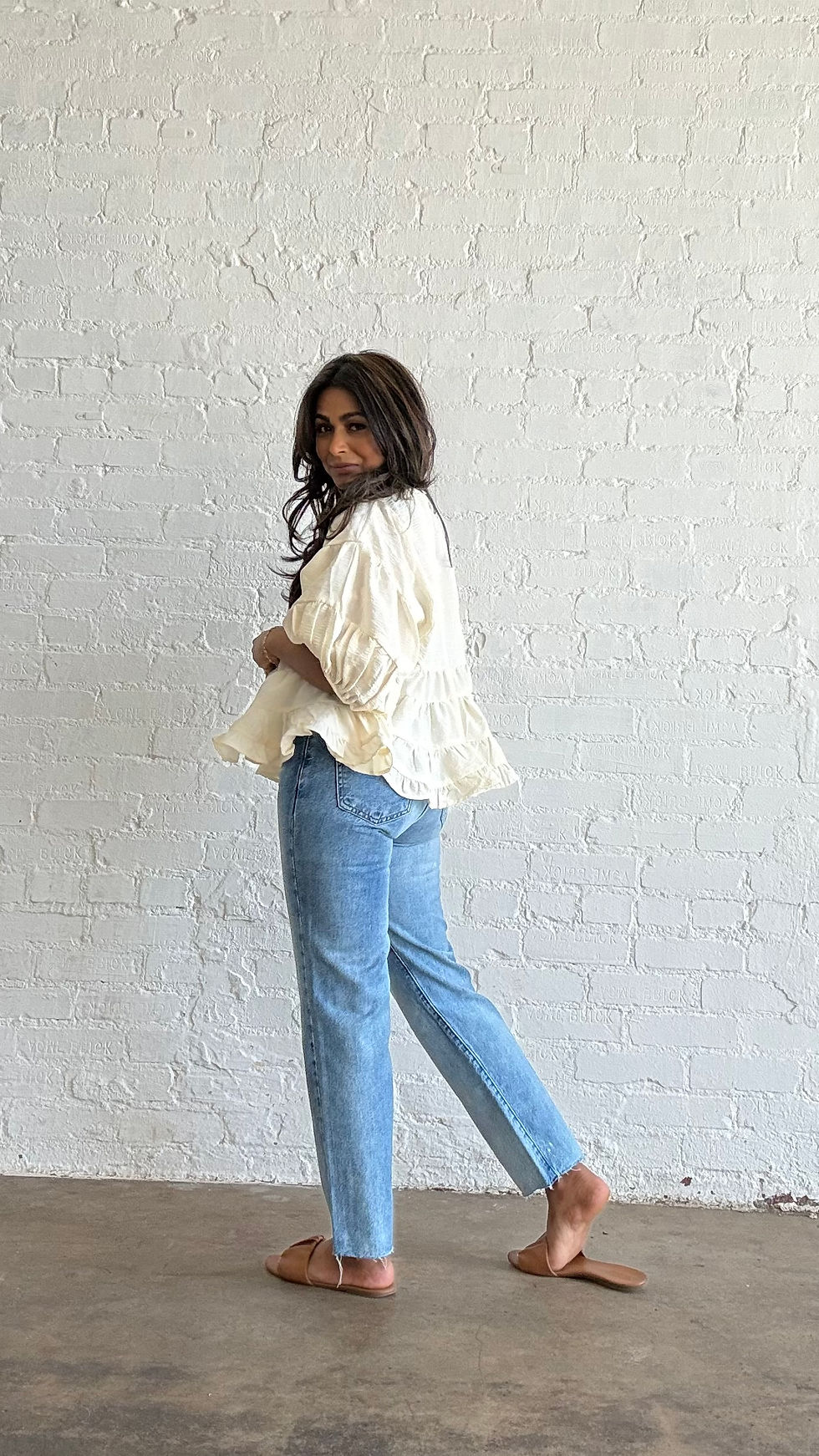 Miniature : Tiers to Fun | Cream Tiered Blouse