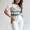 Thumbnail: Softly Minimal | Green & Cream Stripe Top