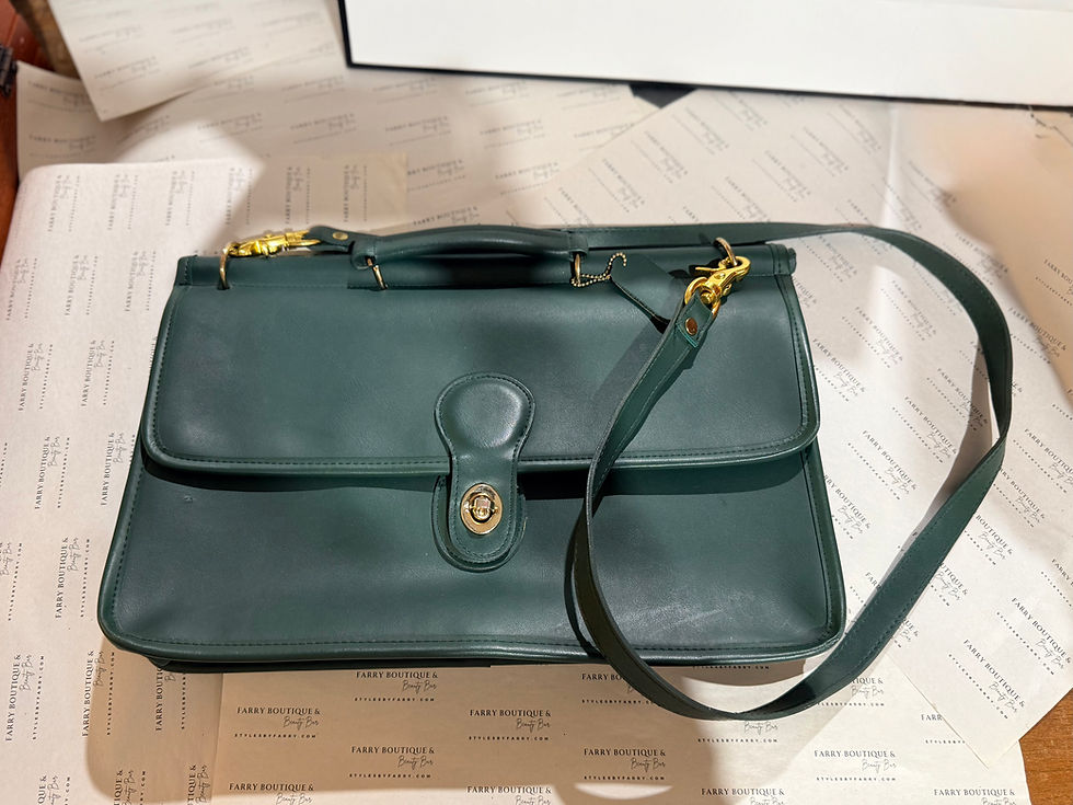 Прев'ю: Vintage Coach Willis Look Alike Green Leather Envelope Bag