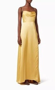 FAME + PARTNERS Women’s Gold Satin Slip Maxi Dress - 2