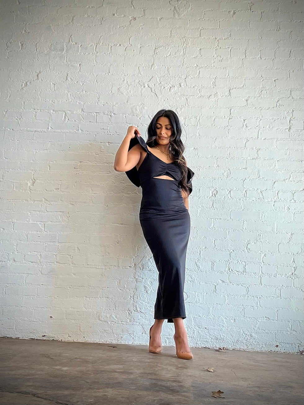 Miniatura: Elegant Impression | Black Midi Dress