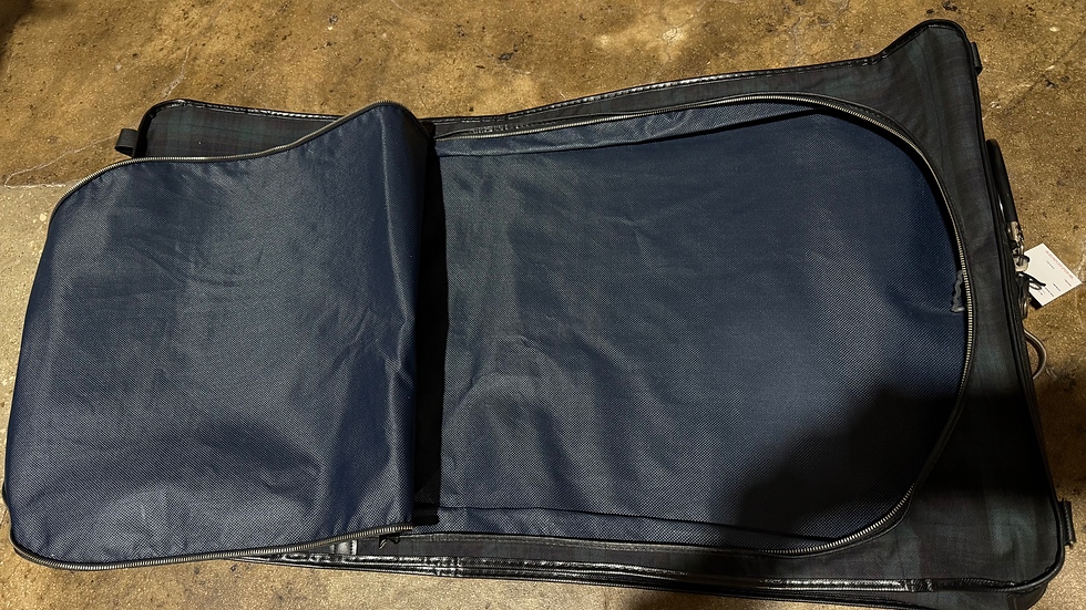 Miniaturbild: Vintage Mid-Century Blue/Green Plaid Garment Bag