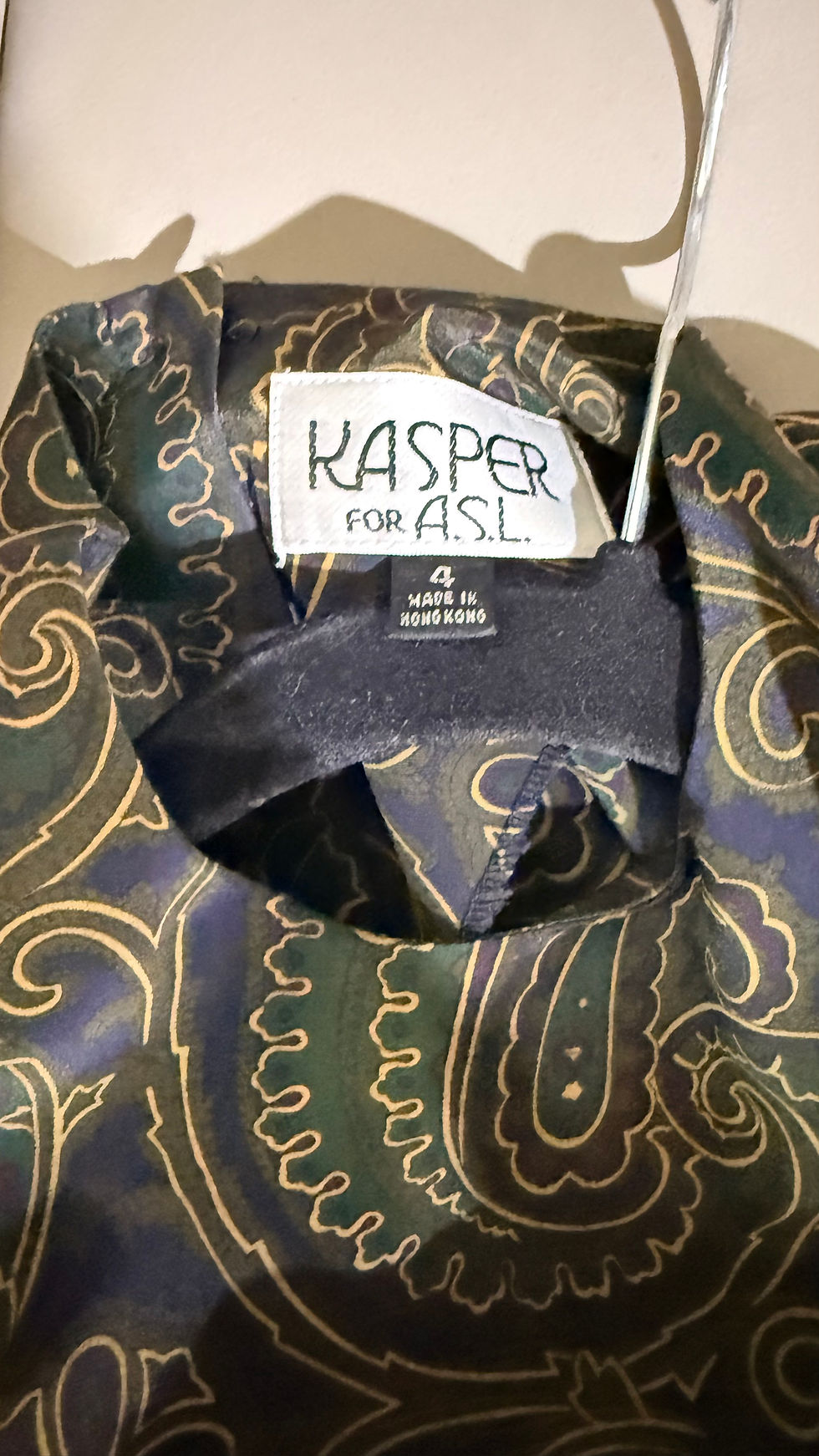 Thumbnail: Vintage Kasper for A.S.L Green Paisley Top- 4