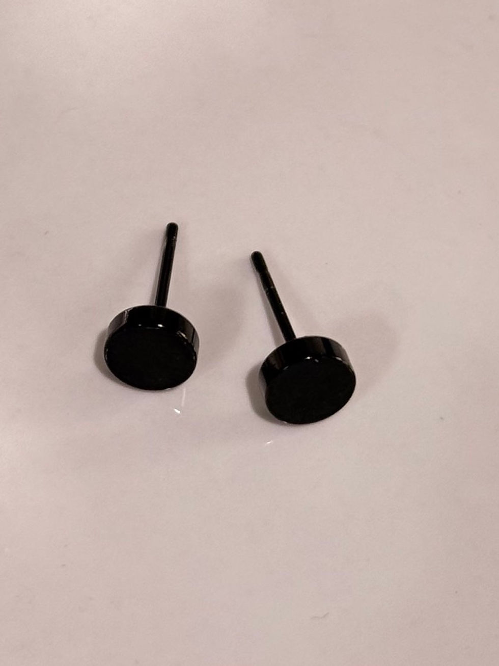 Thumbnail: Black Minimal Stud Circle Unisex Earrings