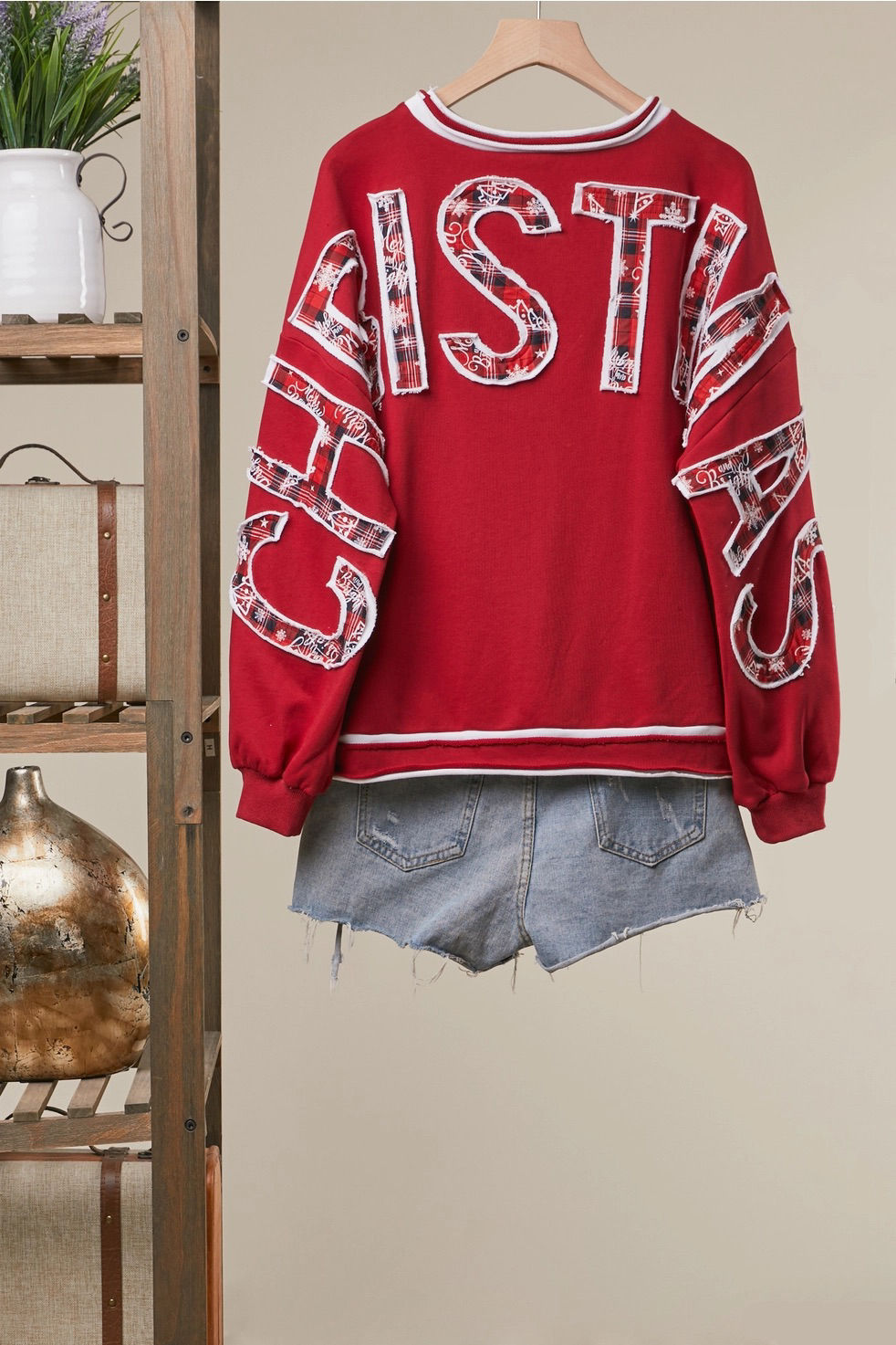 Christmas Fun | Back Lettering Red Sweatshirt