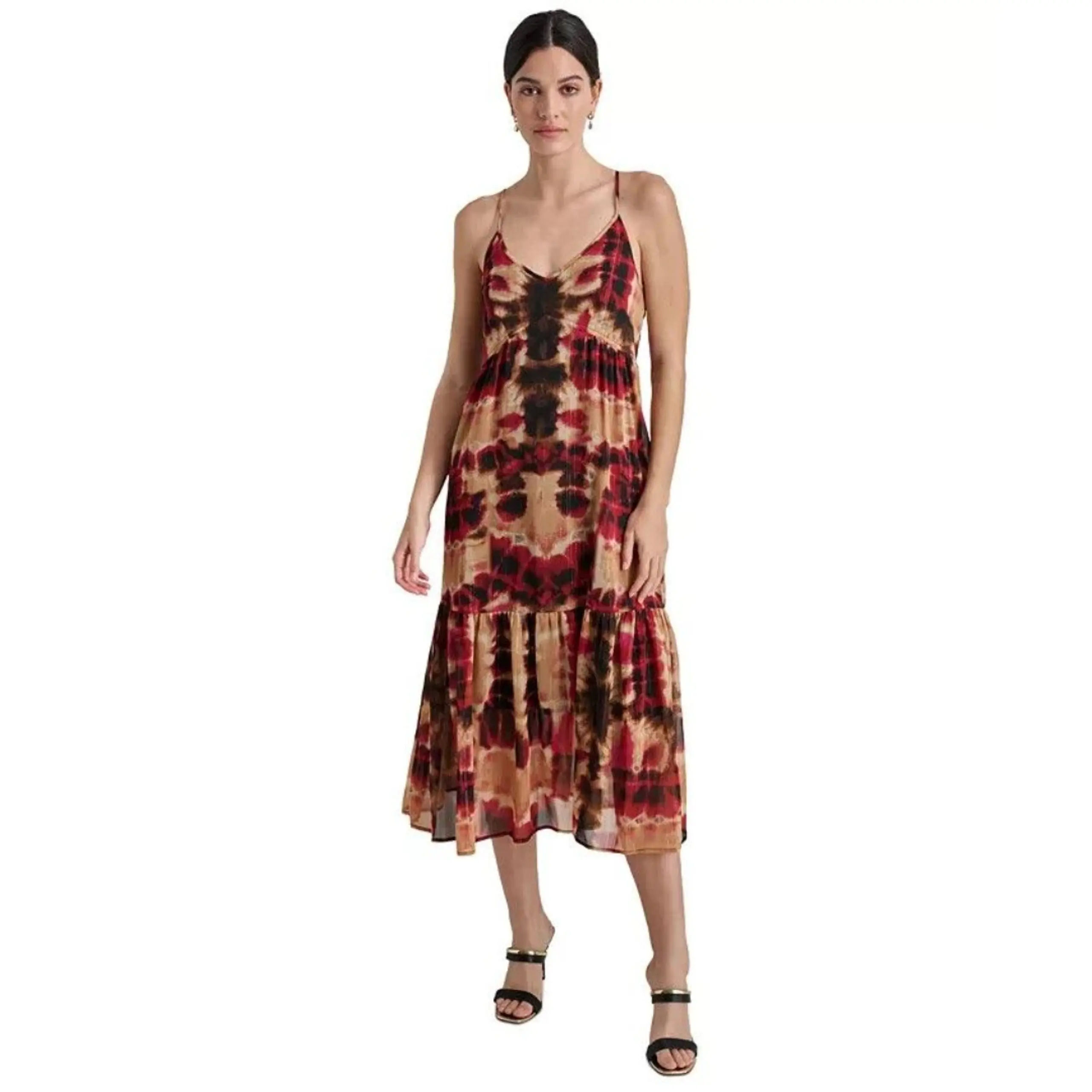DKNY Printed Crinkle Midi Dress Retails:$139- M