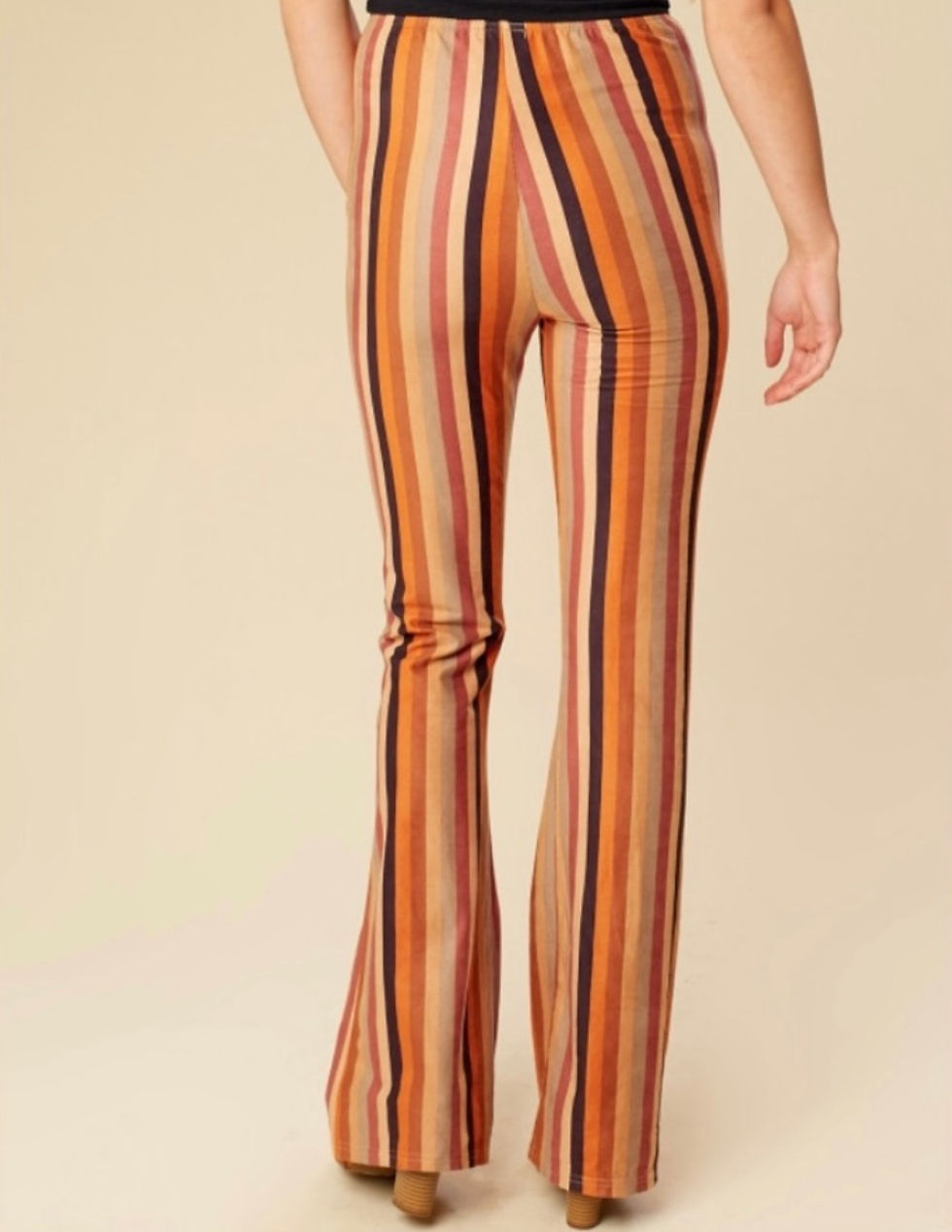 Thumbnail: Altar’d State Striped Bellbottom Pants - XS