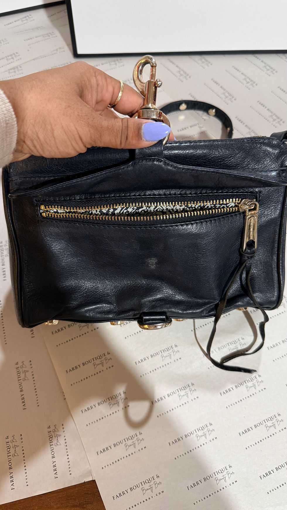 Thumbnail: Rebecca Minkoff Black Leather Crossbody Bag