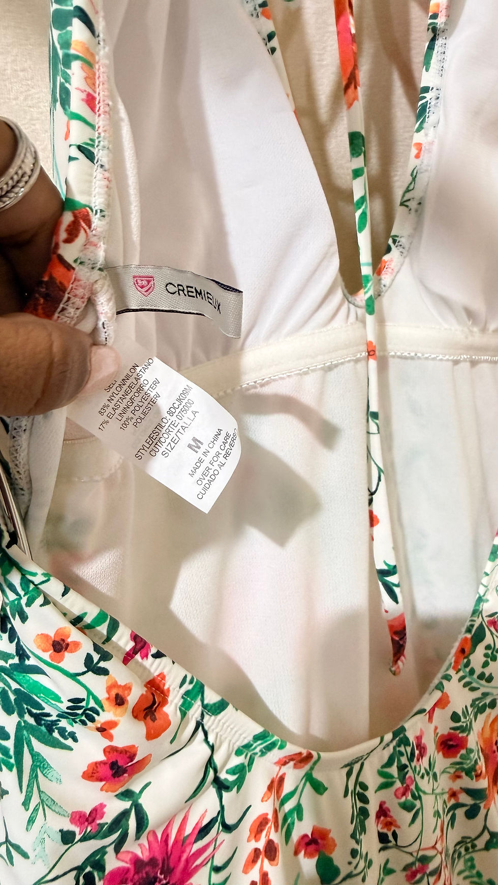 Прев'ю: Cremieux White Multi Floral Halter Swimsuit - M