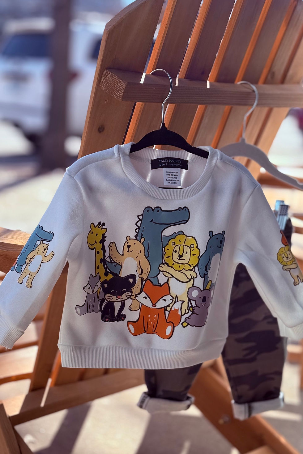 Thumbnail: Animal Party | Infant Boy White Sweatshirt
