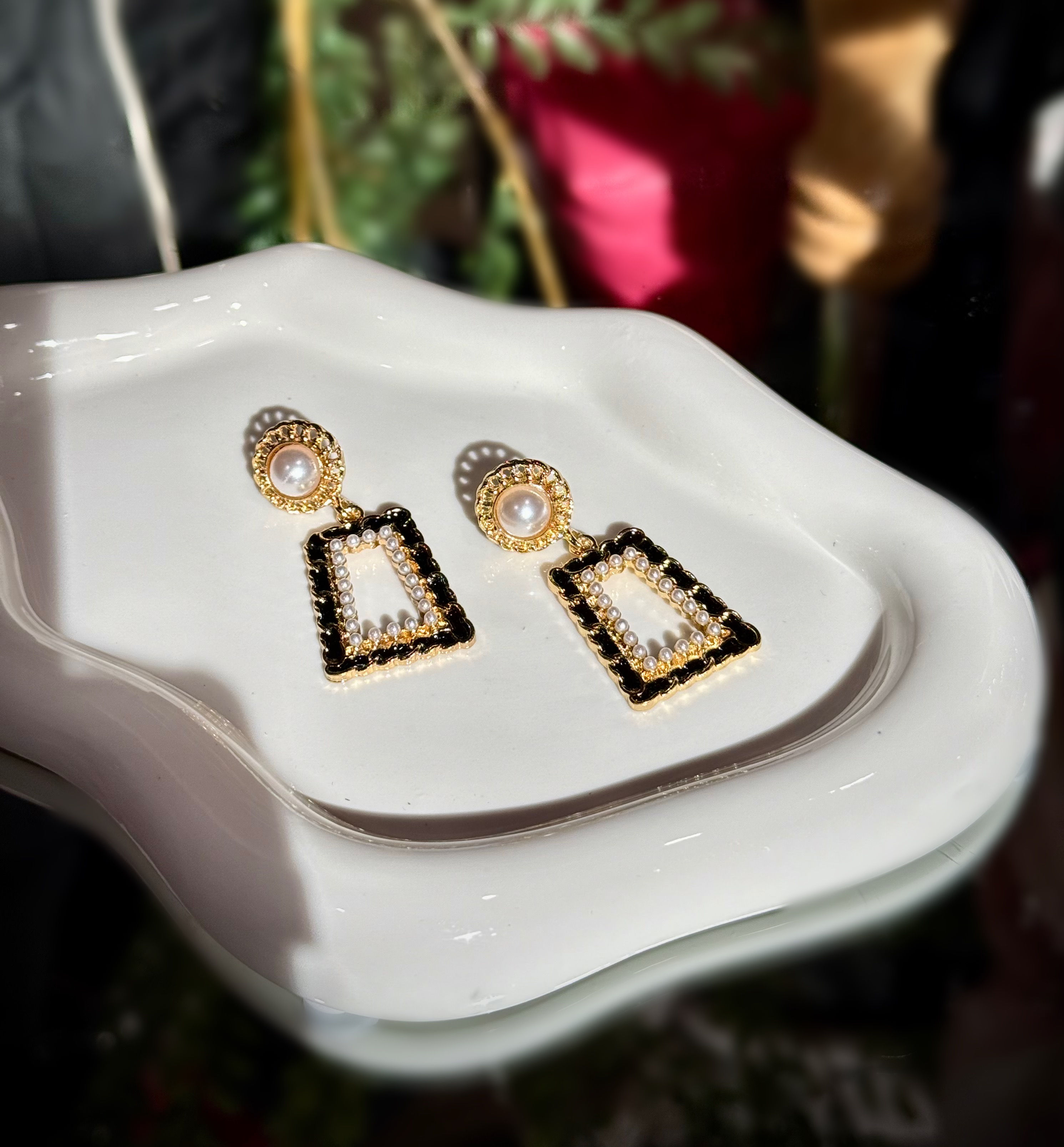 Vintage Long Square | Drop Earrings