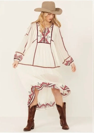 Thumbnail: Free people Sweet Escape Midi Dress White Multi- XS