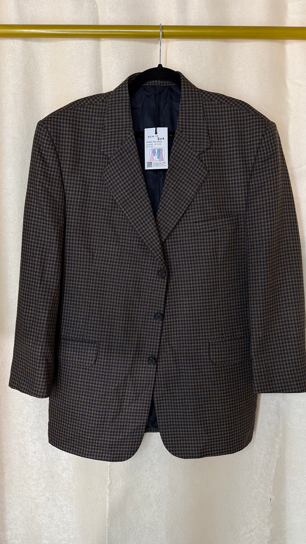 Bassoni Collection Men's Brown Plaid Tweed Blazer
