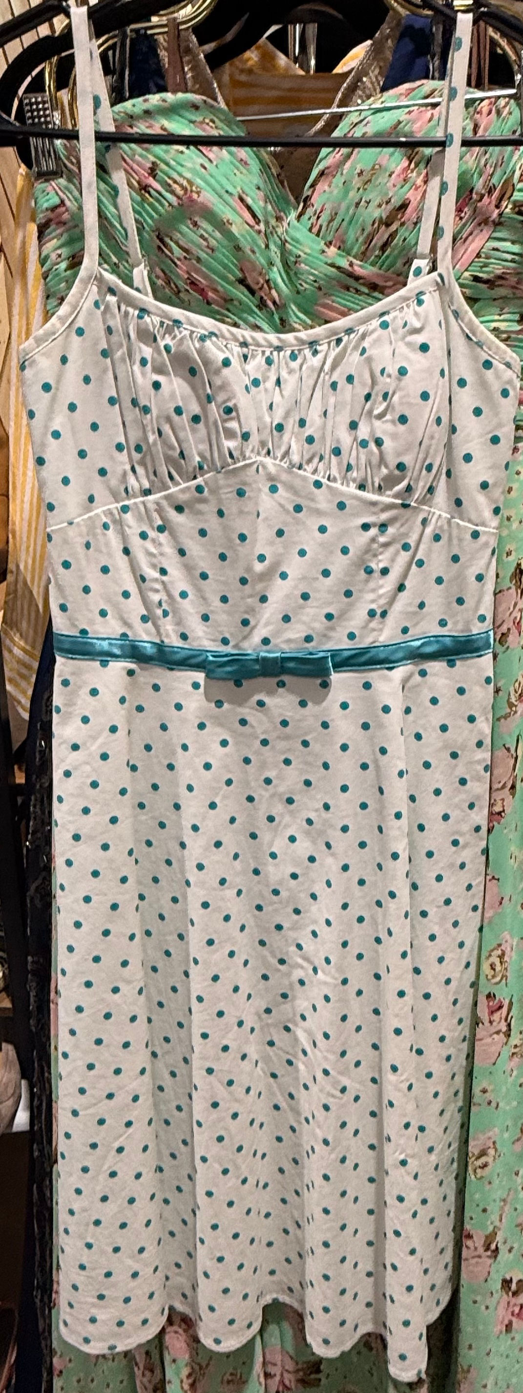 Vintage Y2K Blue Polka Dot Dress