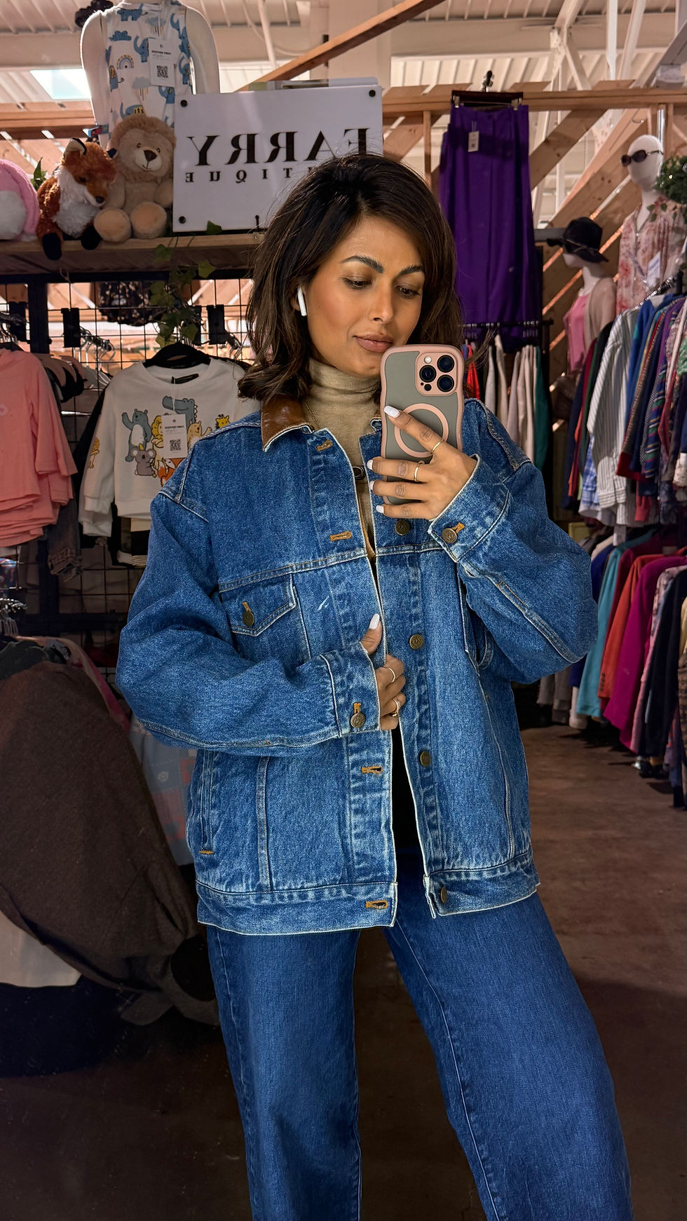 Miniature : Vintage Unisex Marlboro Denim Jacket W/Leather Collar