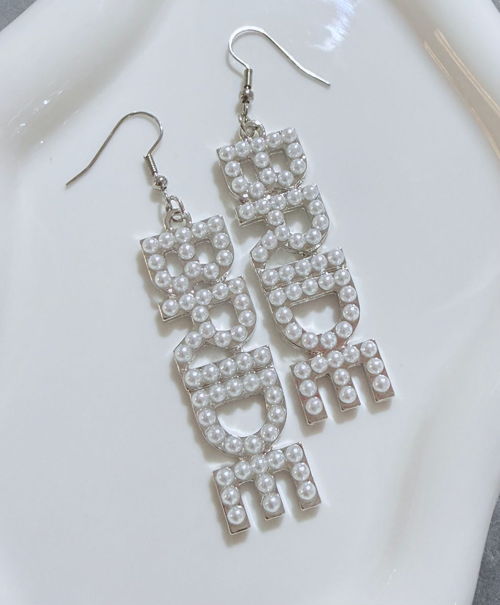 Miniaturbild: Pearl & Enamel Cluster Bridal Silver White Earrings